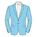 light blue suit with single button image